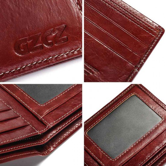 12 Card Slots Men Women Genuine Leather Cowhide Card Holder Wallet