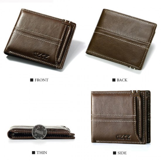 12 Card Slots Men Women Genuine Leather Cowhide Card Holder Wallet