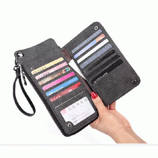 13 Card Slots Women Large Capacity Pu  Wallet Cell Phone Case