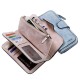 14 Card Slots Woman Four Fold Wallet Purse Faux Leather Card Bag Multi Card Slots Phone Bag