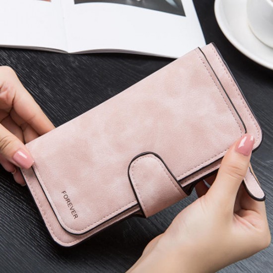 14 Card Slots Woman Four Fold Wallet Purse Faux Leather Card Bag Multi Card Slots Phone Bag