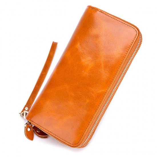 24 Card Slots Quality Genuine Leather Oil Leather Double Layer Card Slots Wallet For Men Women