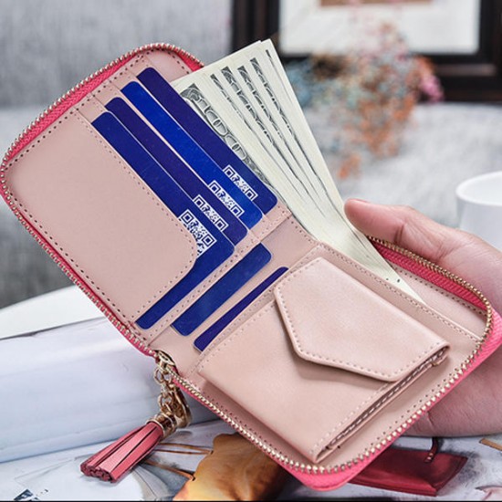 6 Card Slots Women Pu Leather Wallet Coins Bag Credit Card Holders