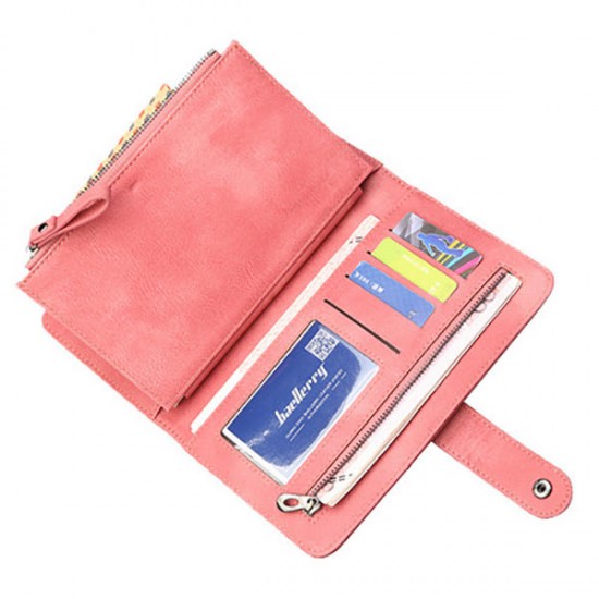 Baellerry Women 9 Cards Slots Long Wallet Phone Bag Women Purse