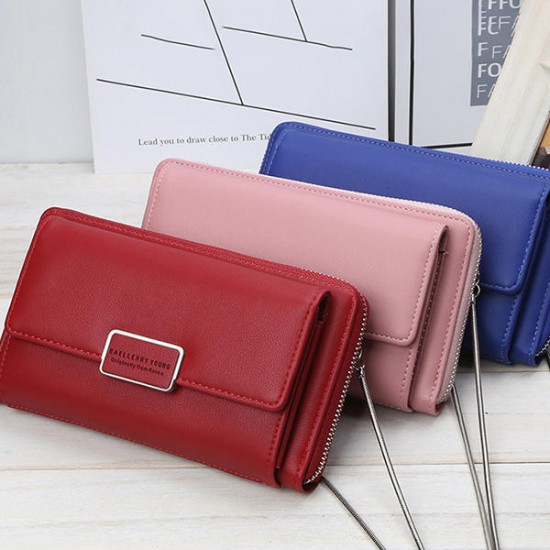 Baellerry Women Faux Leather Multifunctional Two Fold Wallet Handbag