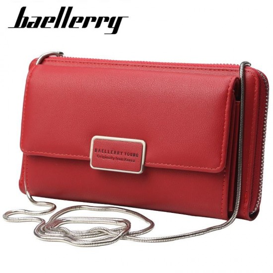 Baellerry Women Faux Leather Multifunctional Two Fold Wallet Handbag