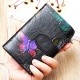 Bifold Women Embossed Genuine Leather Wallet 13 Card Slot Short Coin Purse