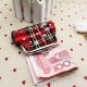 Christmas Gift Plaid Mini Coin Purse Cotton Coin Bag Wallet Tiny Purse