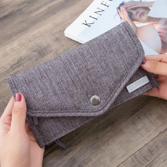 Men Women Phone Zipper Pocket 6 Slots Oxford Brief Fashion Wallet