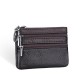 Women Genuine Leather Double Zipper Card Holder Clutch Wallet Candy Color Coin Bags