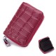 Women Genuine Leather Stone Pattern 16 Card Slots Card Holder Wallet Coin Purse