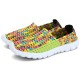 Big Size Women Summer Breathable Sneakers Knit Flat Athletic Shoes Colorful Shoes