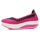 Colorful Knitted Slip On Rocker Sole Shoes For Women