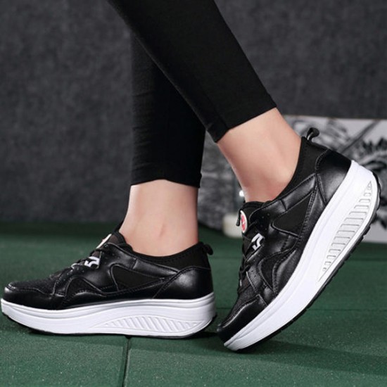 Lace-Up Casual Rocker Sole Shoes Sport Running Shoes For Women