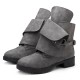 Ankle Adjustable Buckle Slip On Women Boots