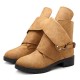 Ankle Adjustable Buckle Slip On Women Boots