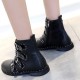 Big Size Women Rivet Buckle Ankle Zipper Boots