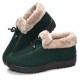 Bowknot Slip On Faux Fur Lining Soft Sole Round Toe Warm Short Boots