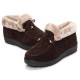 Bowknot Slip On Faux Fur Lining Soft Sole Round Toe Warm Short Boots