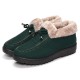 Bowknot Slip On Faux Fur Lining Soft Sole Round Toe Warm Short Boots