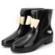 Bowknot Waterproof Slip On Ankle Rain Boots