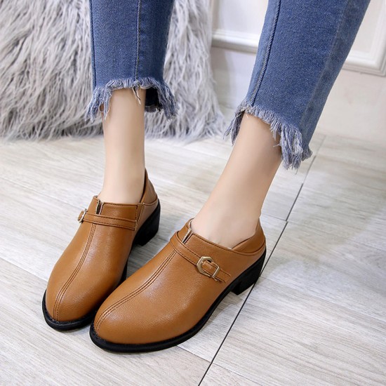 Casual Comfy Round Toe Slip On Women Ankle Boots