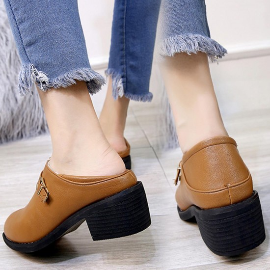 Casual Comfy Round Toe Slip On Women Ankle Boots