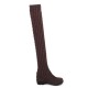 European Style Wool Knitting Over Knee High Medium Heel  Boots