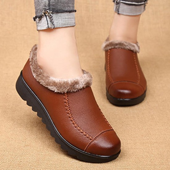 Plus Size Slip On Casual Comfortable Fur Snow Boots