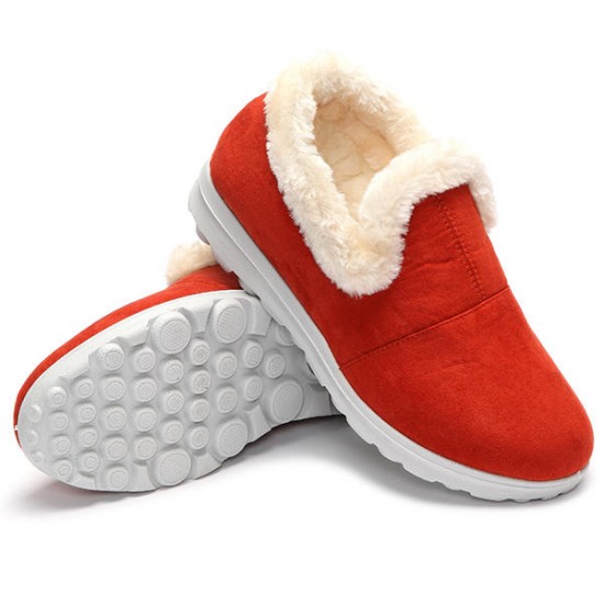 Snow Boots Women Winter Fur Lining Keep Warm Cotton Outdoor Flat Shoes