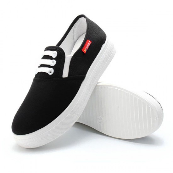 Casual Breathable Rubber Canvas Sneakers Running Slip-on Flats Shoes