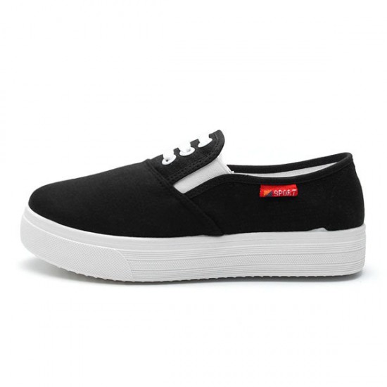 Casual Breathable Rubber Canvas Sneakers Running Slip-on Flats Shoes