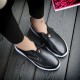 Casual Lace Up Soft Leather Breathable Pure Color  Flat Loafers
