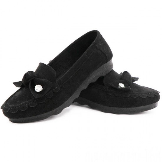 Casual Low Top Women Slip On Flat Shoes In Suede