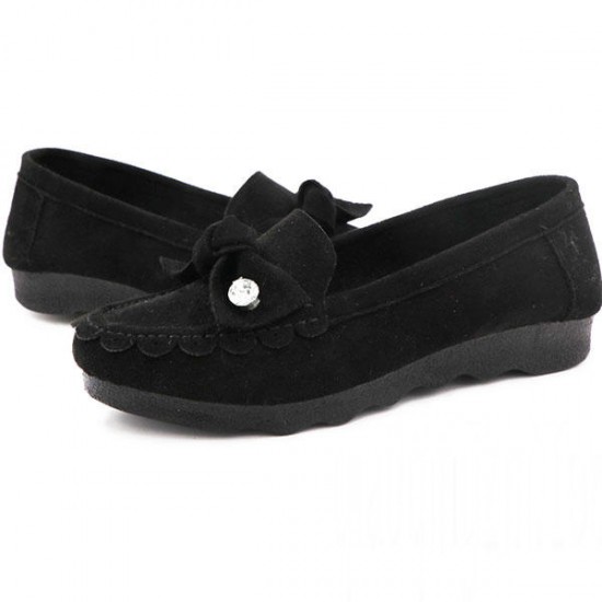 Casual Low Top Women Slip On Flat Shoes In Suede