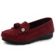 Casual Low Top Women Slip On Flat Shoes In Suede