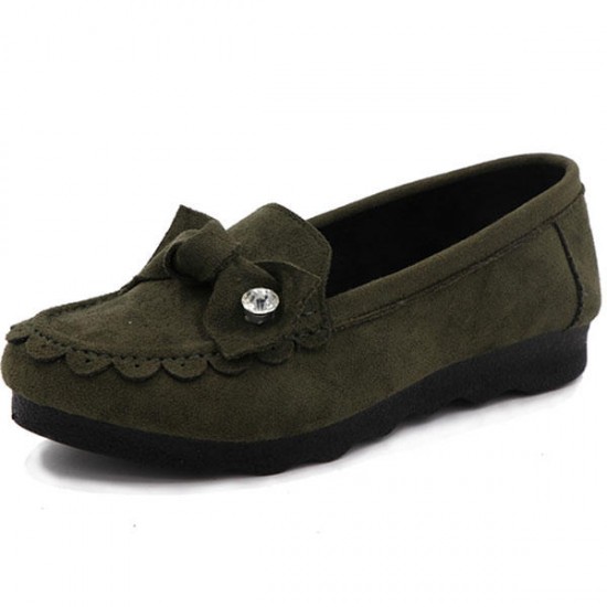 Casual Low Top Women Slip On Flat Shoes In Suede