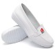 Casual Slip On White Round Toe Soft Sole Flat Shoes For Women