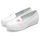 Casual Slip On White Round Toe Soft Sole Flat Shoes For Women