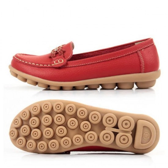 Casual Soft Sole Beaded Pattern Flat Loafers For Women