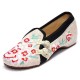 Chinese Style Embroidered Flower Slip On Flat Shoes Linen Loafers