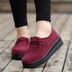 Suede Platforms Lace Up Casual Fashion Shoes For Women