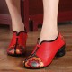 Retro Folkways Genuine Leather Casual Pumps