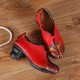 Retro Folkways Genuine Leather Casual Pumps