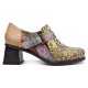 SOCOFY Floral Pattern Buckle Zipper Genuine Leather Pumps SOCOFY Floral Pattern Buckle Zipper Genuine Leather Pumps
