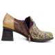 SOCOFY Floral Pattern Buckle Zipper Genuine Leather Pumps SOCOFY Floral Pattern Buckle Zipper Genuine Leather Pumps