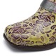 SOCOFY Floral Pattern Buckle Zipper Genuine Leather Pumps SOCOFY Floral Pattern Buckle Zipper Genuine Leather Pumps