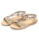 Beaded Roman Style Elastic Beach Flat Sandals