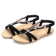 Beaded Roman Style Elastic Beach Flat Sandals