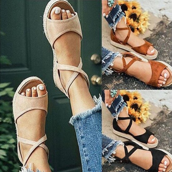 Big Size Flat Thick Bottom Roman Zipper Sandals